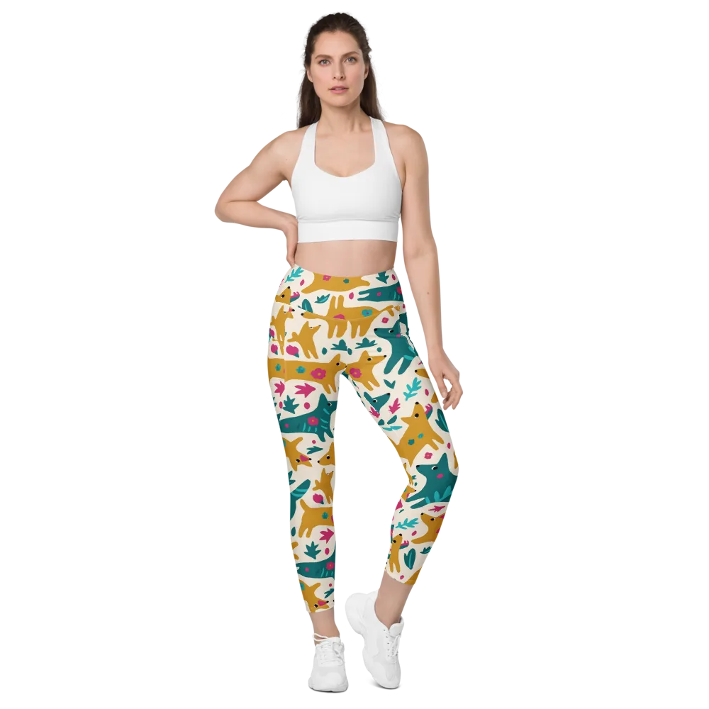 Safari Scribble on Leggings with Pockets — Front