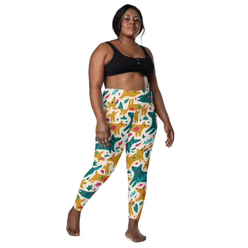 Safari Scribble on a Leggings with Pockets