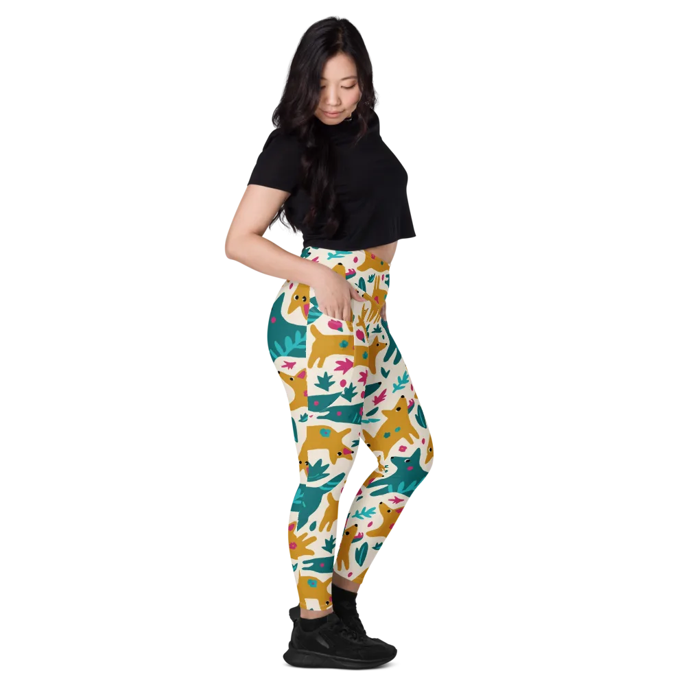 Safari Scribble on Leggings with Pockets — Right