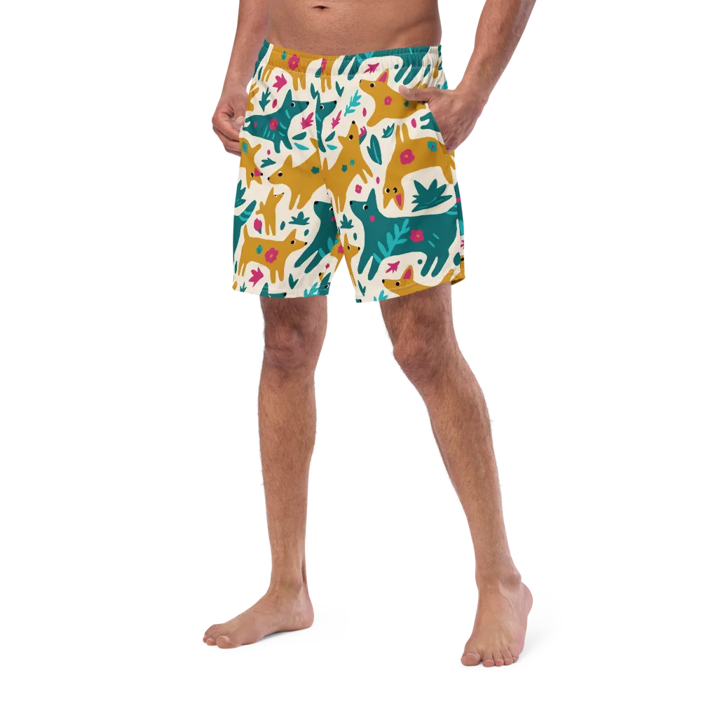 Safari Scribble on Swim Trunks — Left Front