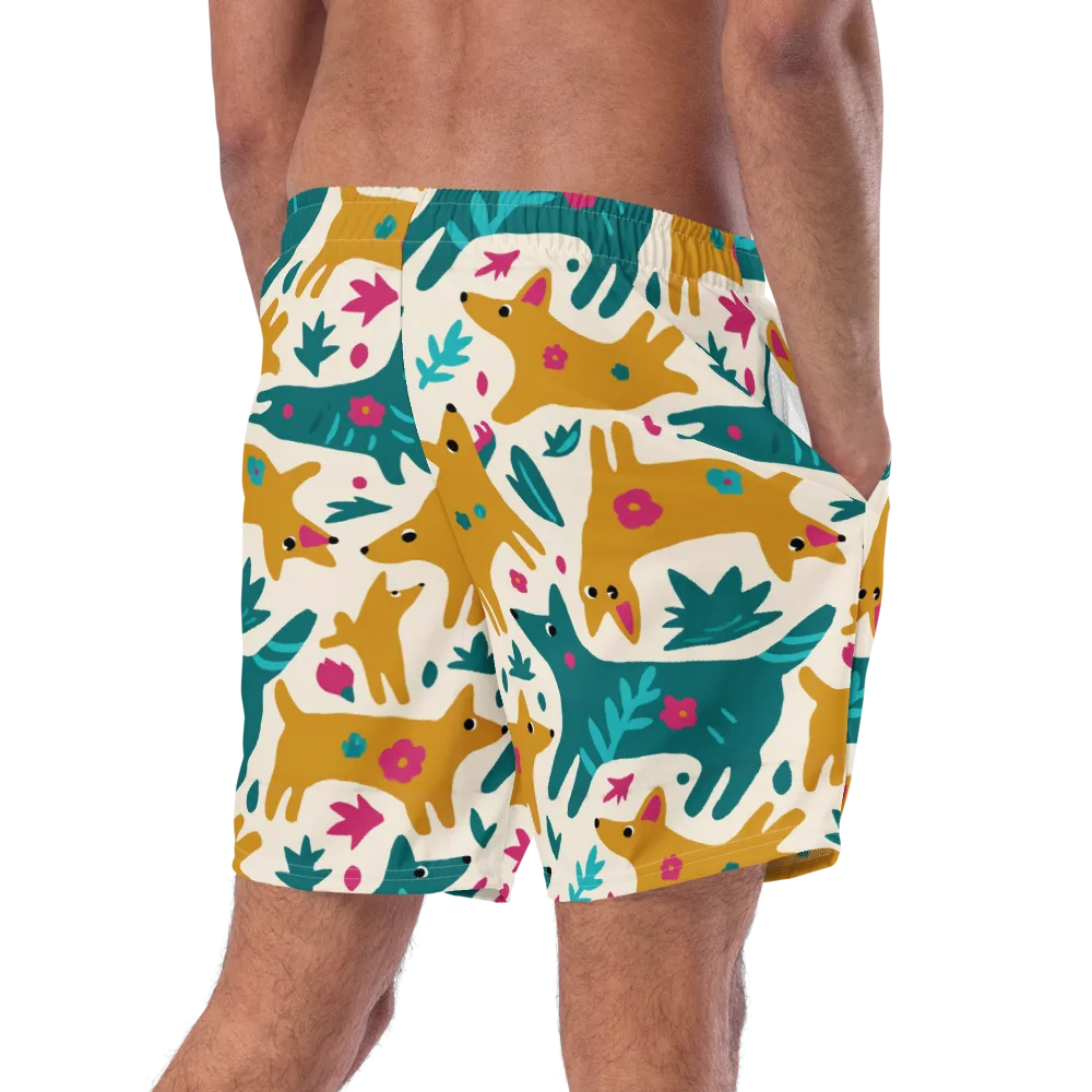 Safari Scribble on Swim Trunks — Right Back