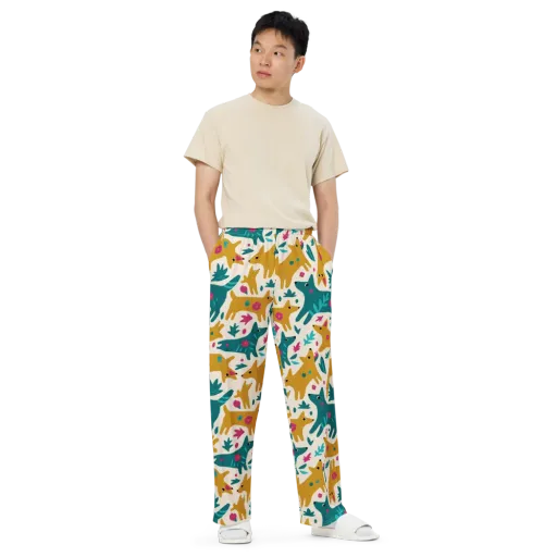 Safari Scribble on a Wide-Leg Pants
