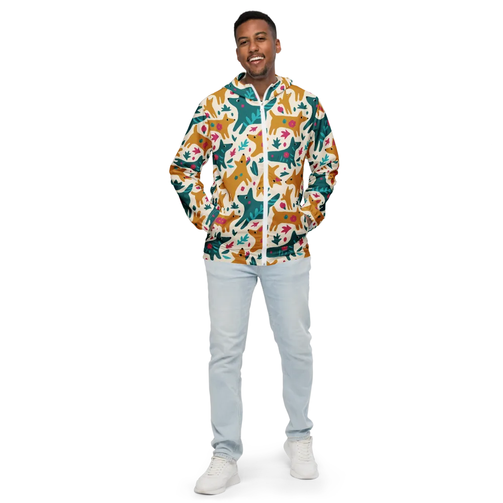 Safari Scribble on Men's Windbreaker — Front
