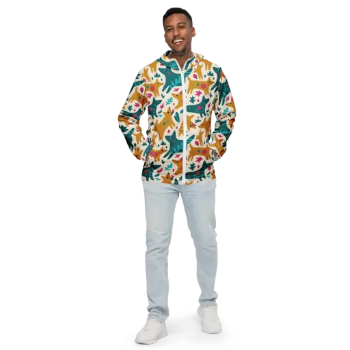 Safari Scribble on a Men's Windbreaker