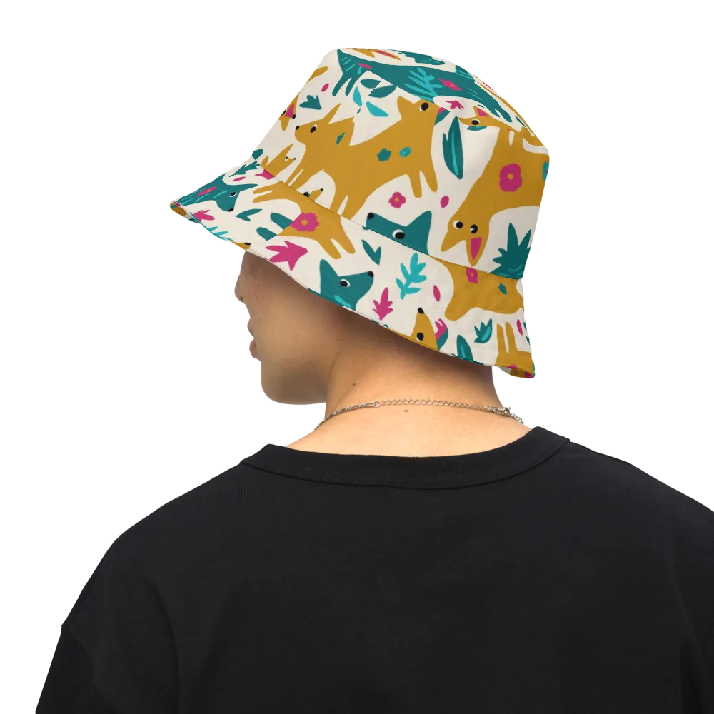 Safari Scribble on Reversible Bucket Hat — Back Inside