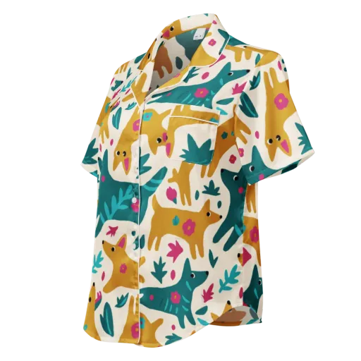Safari Scribble on a Women's Short Sleeve Pajama Top