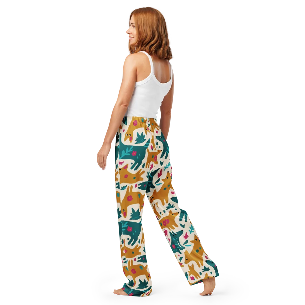 Safari Scribble on Women's Pajama Pants — Back