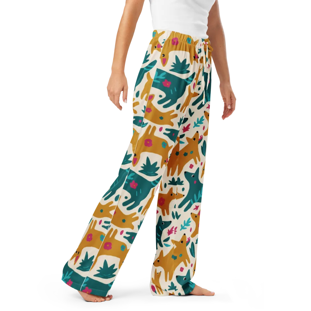 Safari Scribble on Women's Pajama Pants — Right Front