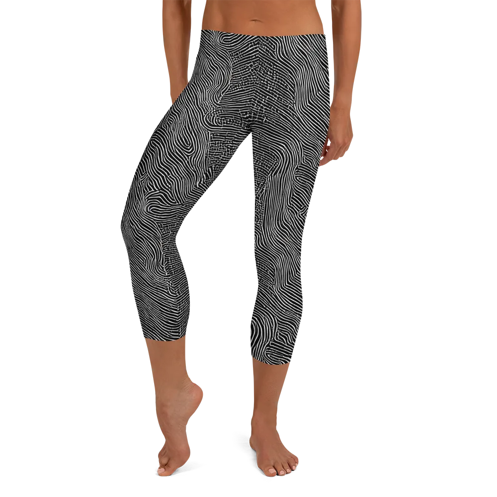 Zenith Stripes on Capri Leggings — Front