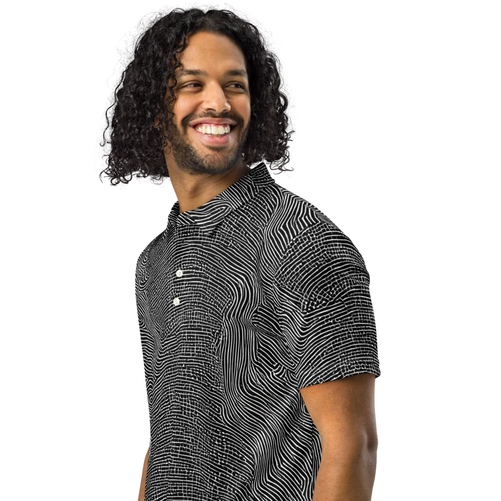 Zenith Stripes on Men's Slim Fit Polo Shirt — Left Front
