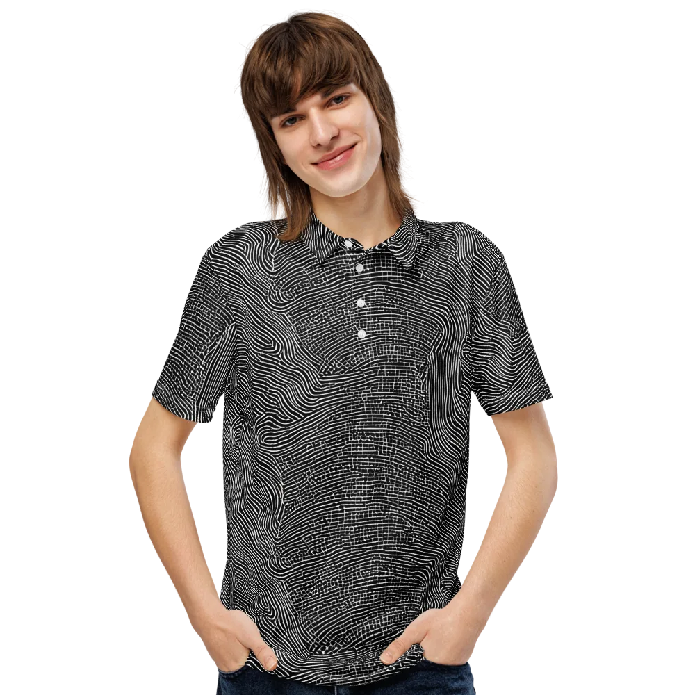 Zenith Stripes on Men's Slim Fit Polo Shirt — Front