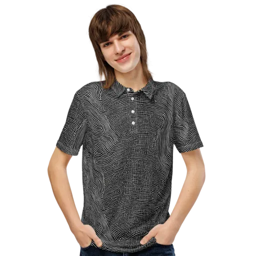 Zenith Stripes on a Men's Slim Fit Polo Shirt