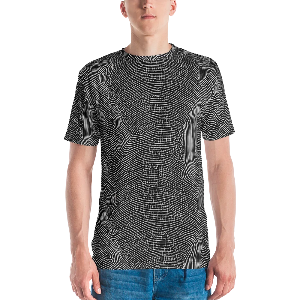 Zenith Stripes on Men's Crew Neck T-Shirt — Front