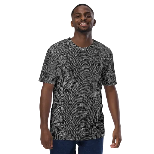 Zenith Stripes on a Men's Crew Neck T-Shirt