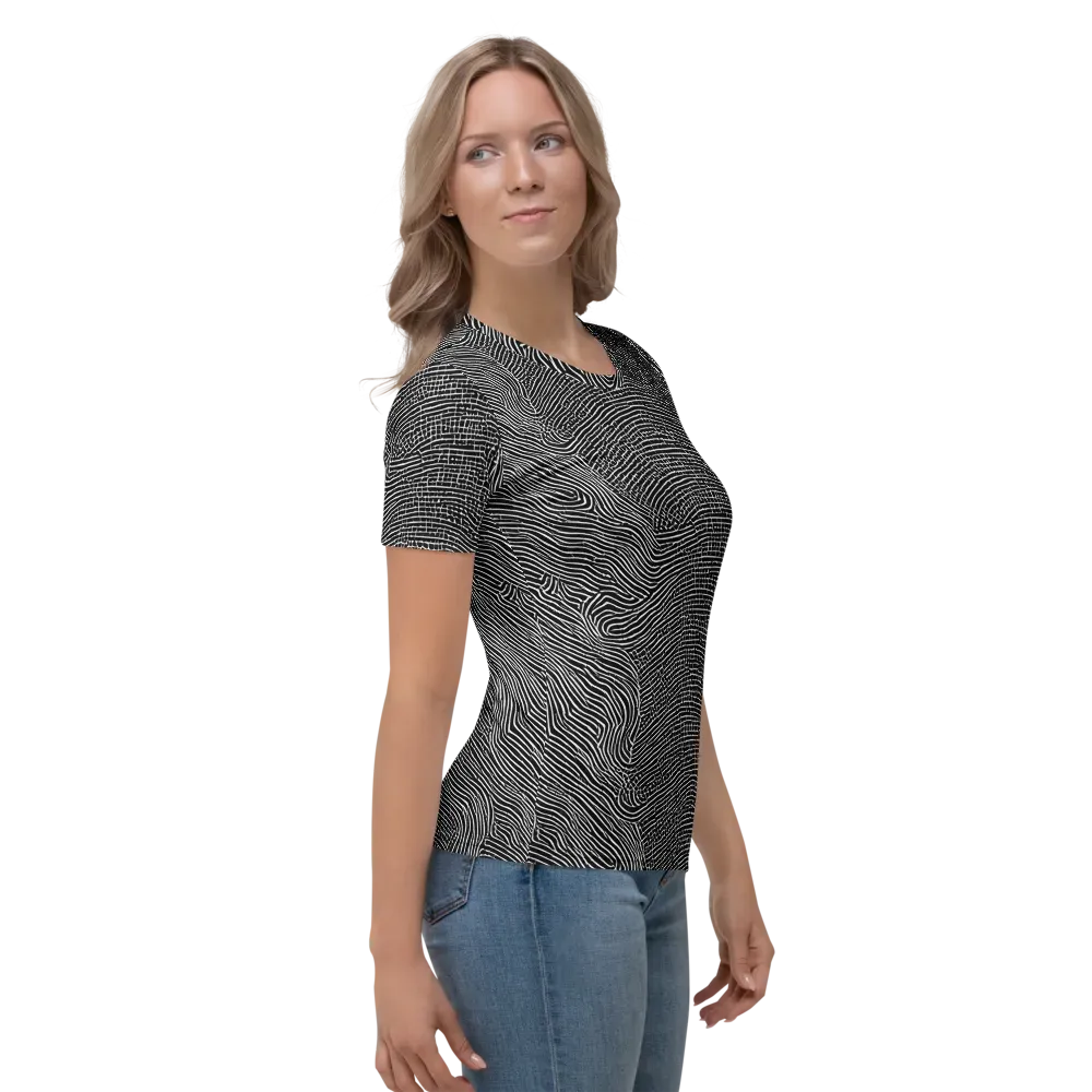 Zenith Stripes on Women's Crew Neck T-Shirt — Right