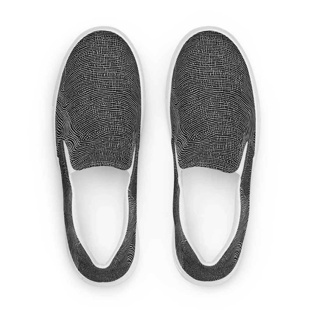Zenith Stripes on Men's Slip-On Canvas Shoes — Front