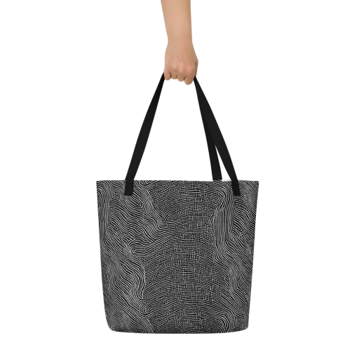Zenith Stripes on a Large Tote Bag W/ Pocket