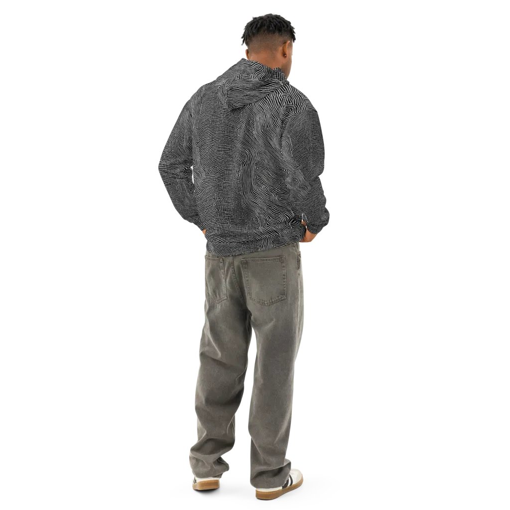 Zenith Stripes on Cotton Hoodie — Back