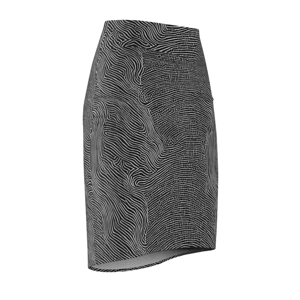 Zenith Stripes on Pencil Skirt — Front Side