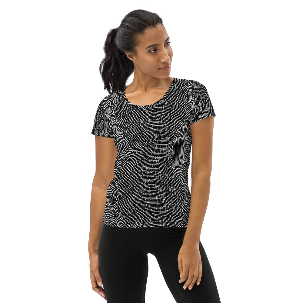 Zenith Stripes on Women's Athletic T-Shirt — Front