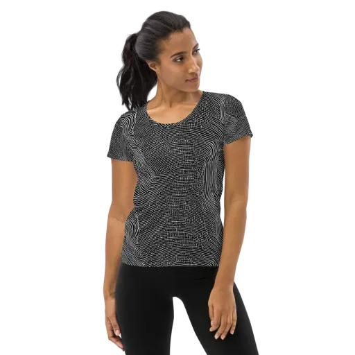Zenith Stripes on a Women's Athletic T-Shirt