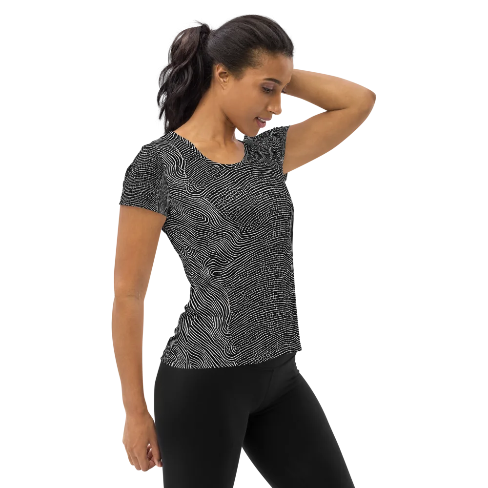 Zenith Stripes on Women's Athletic T-Shirt — Right