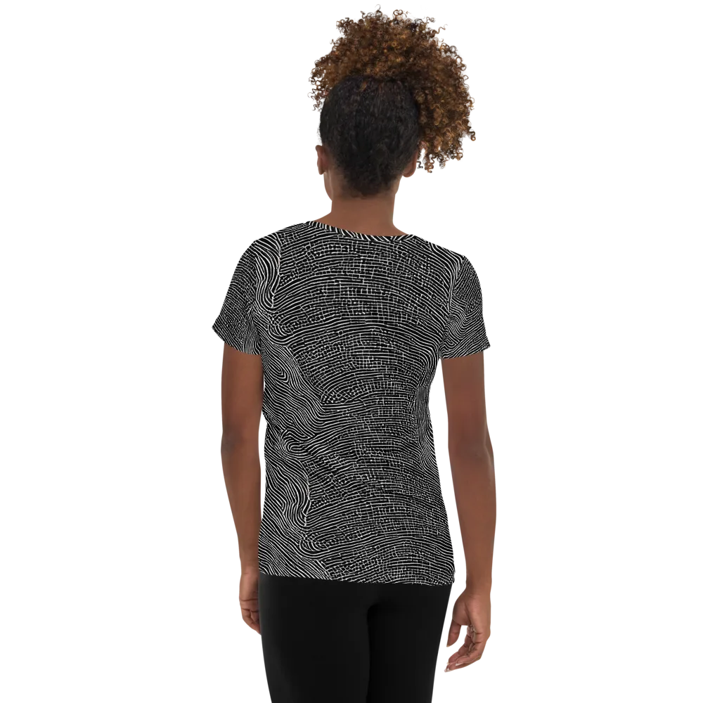 Zenith Stripes on Women's Athletic T-Shirt — Back