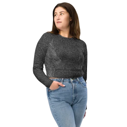 Zenith Stripes on a Long Sleeve Crop Top