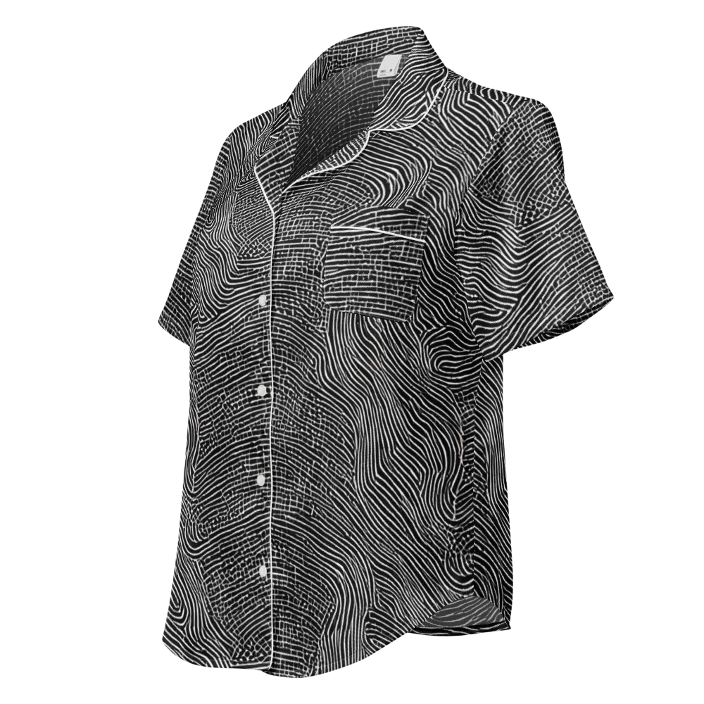 Zenith Stripes on Women's Short Sleeve Pajama Top — Left Front