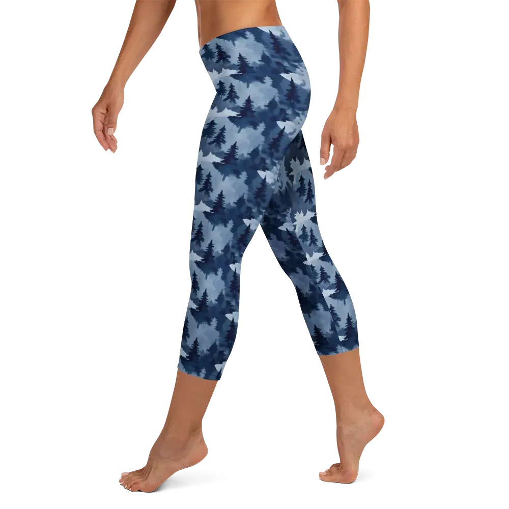 Frosted Evergreen on Capri Leggings — Left
