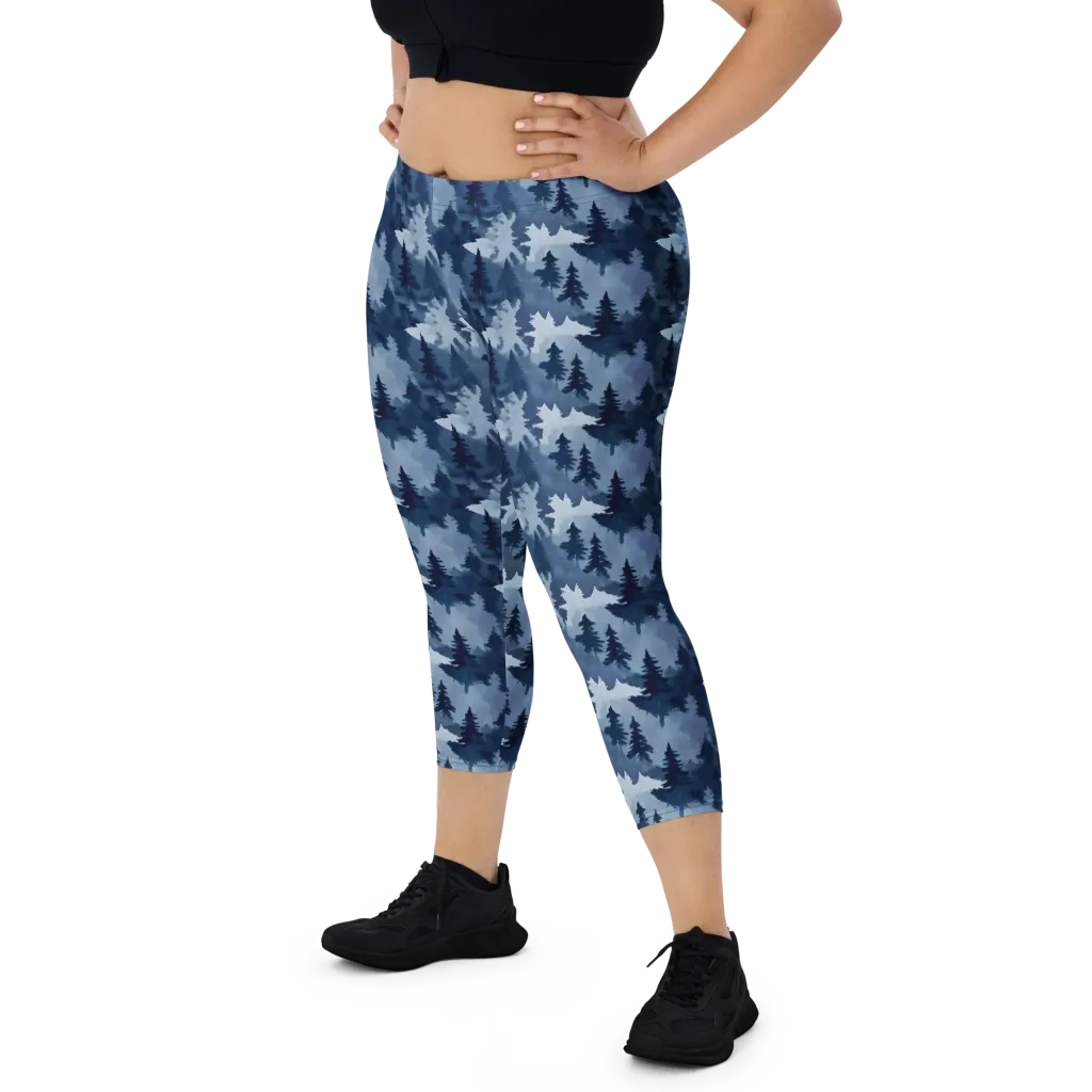 Frosted Evergreen on Capri Leggings — Front