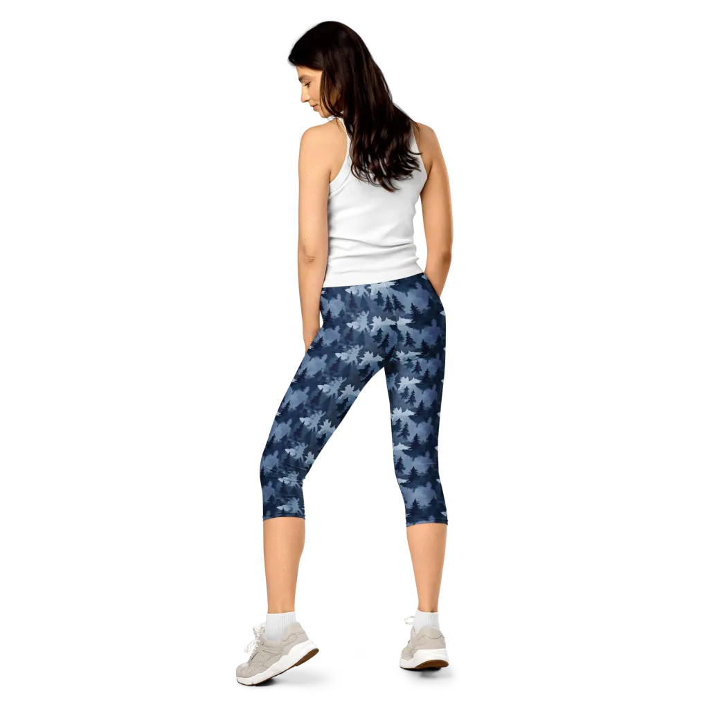 Frosted Evergreen on Capri Leggings — Back