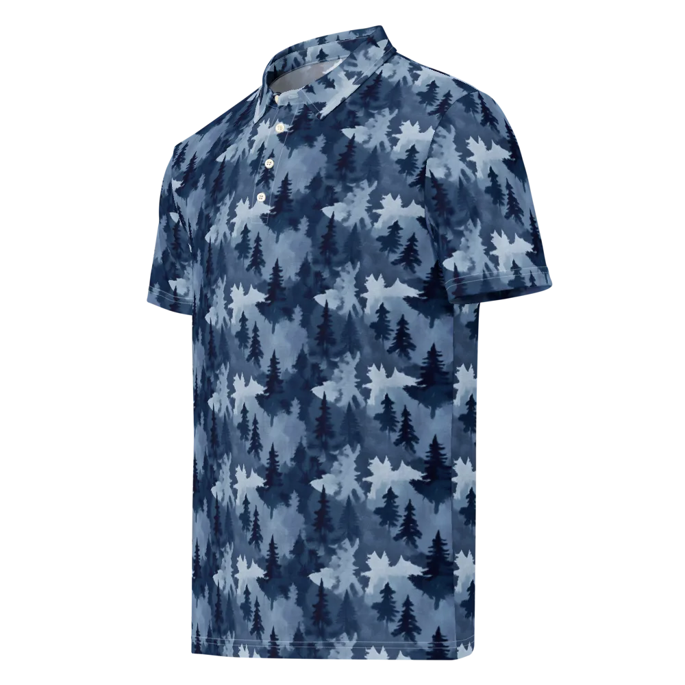 Frosted Evergreen on Men's Slim Fit Polo Shirt — Left Front