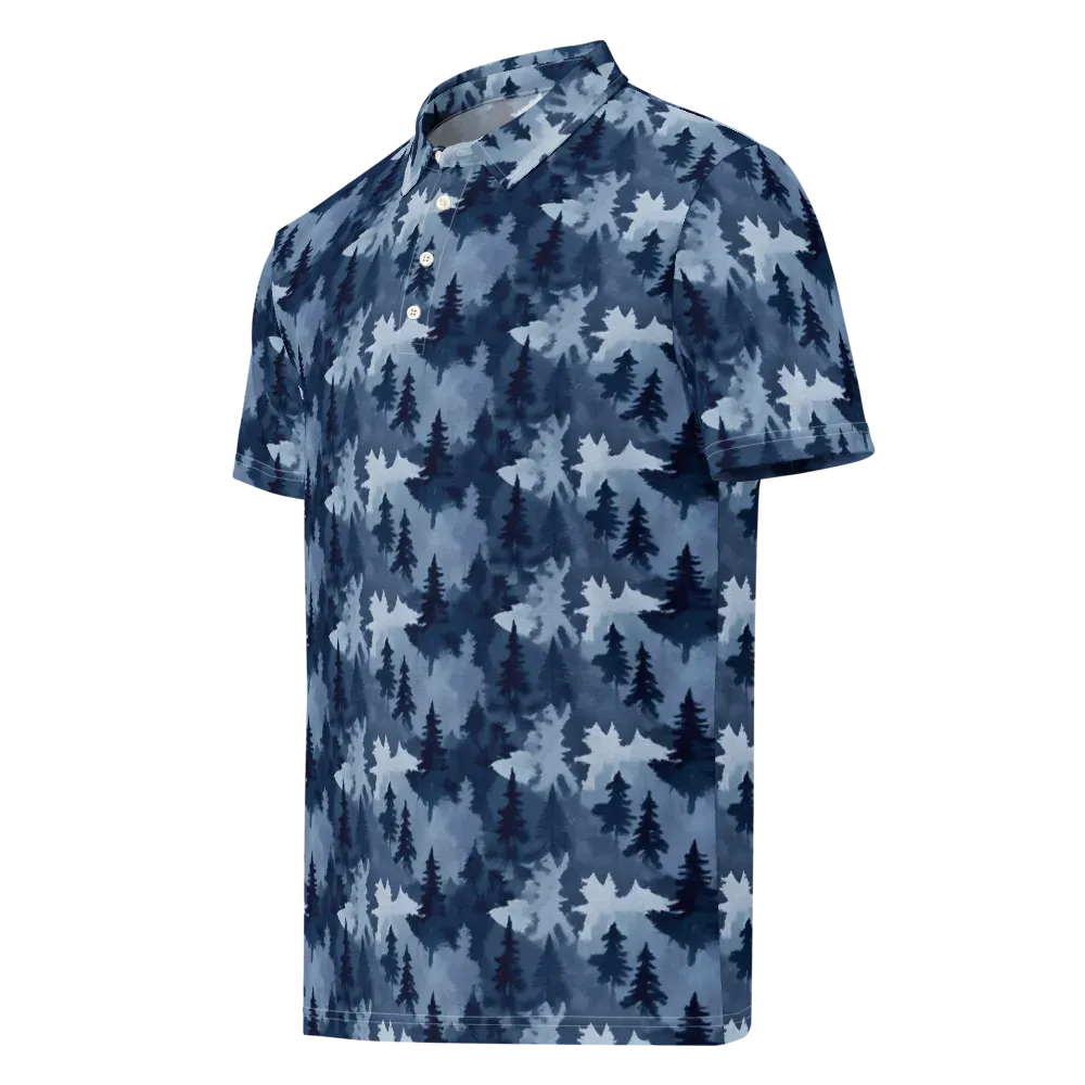 Frosted Evergreen on Men's Slim Fit Polo Shirt — Left Front