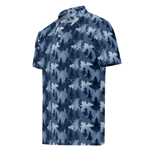 Frosted Evergreen on a Men's Slim Fit Polo Shirt