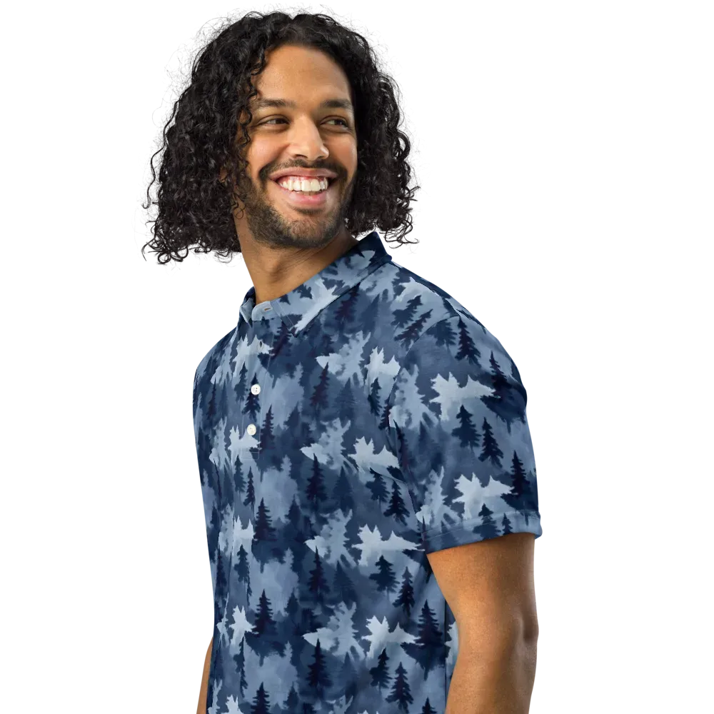 Frosted Evergreen on Men's Slim Fit Polo Shirt — Left Front