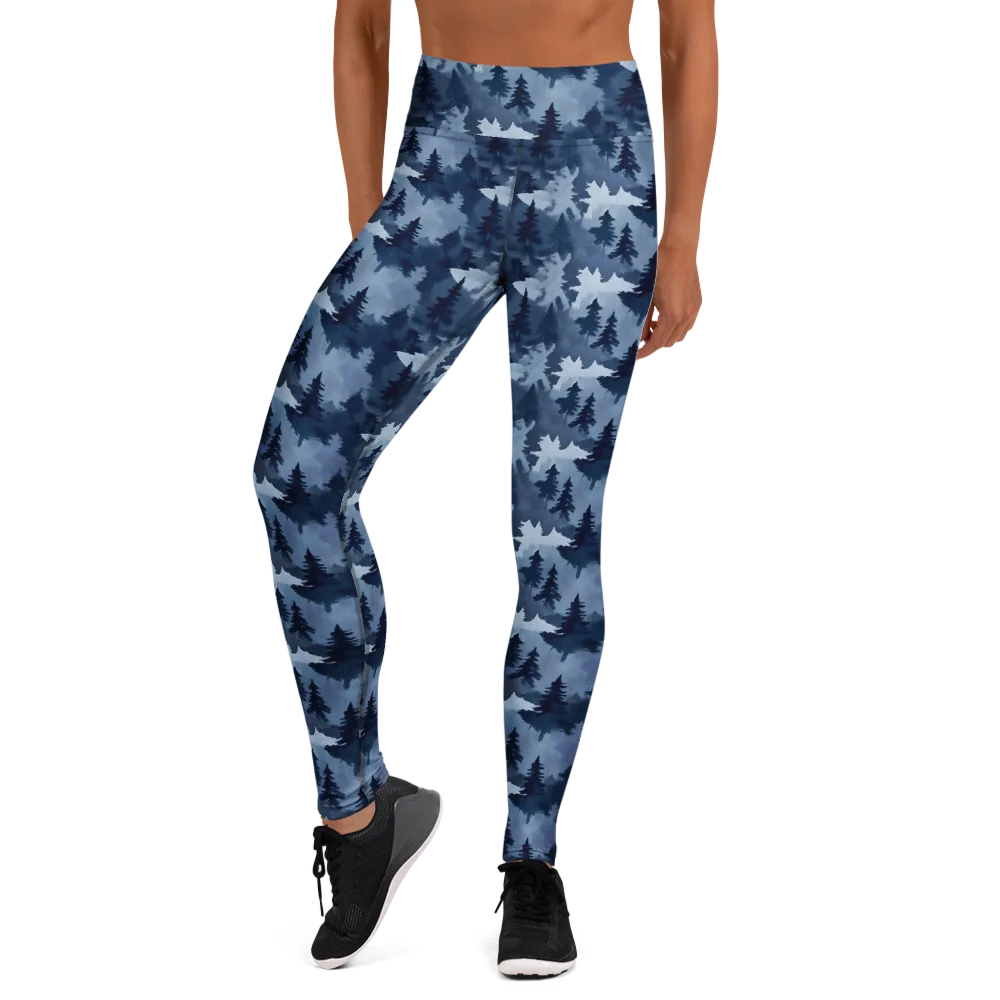 Frosted Evergreen on Yoga Leggings — Front
