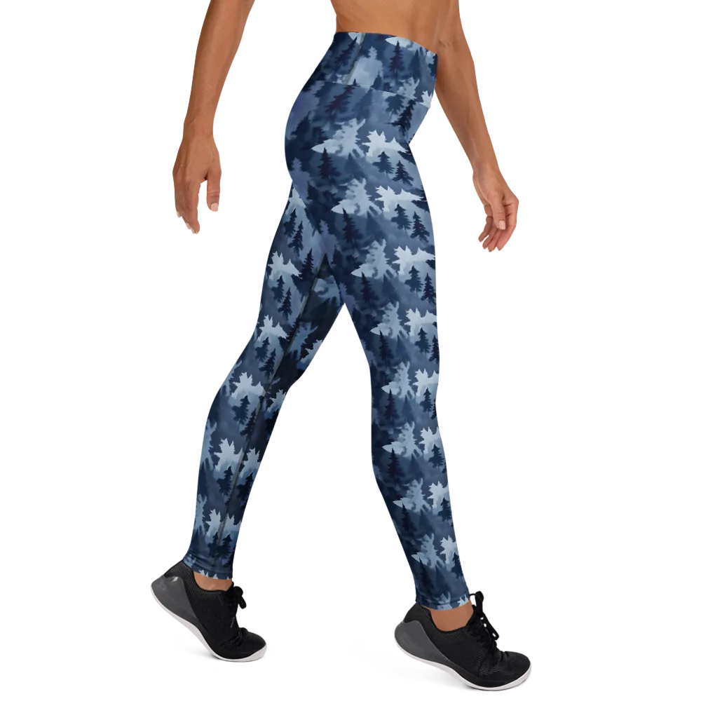 Frosted Evergreen on Yoga Leggings — Right