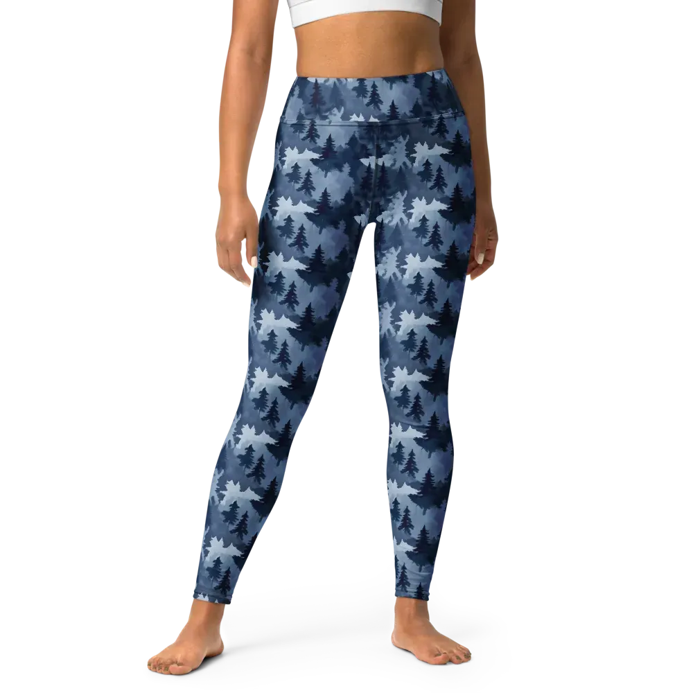 Frosted Evergreen on Yoga Leggings — Front