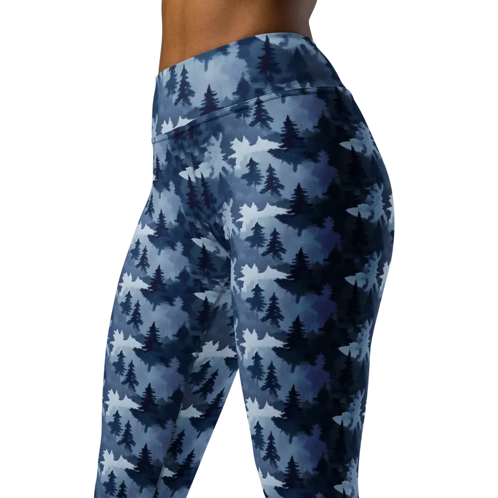 Frosted Evergreen on Yoga Leggings — Left Front