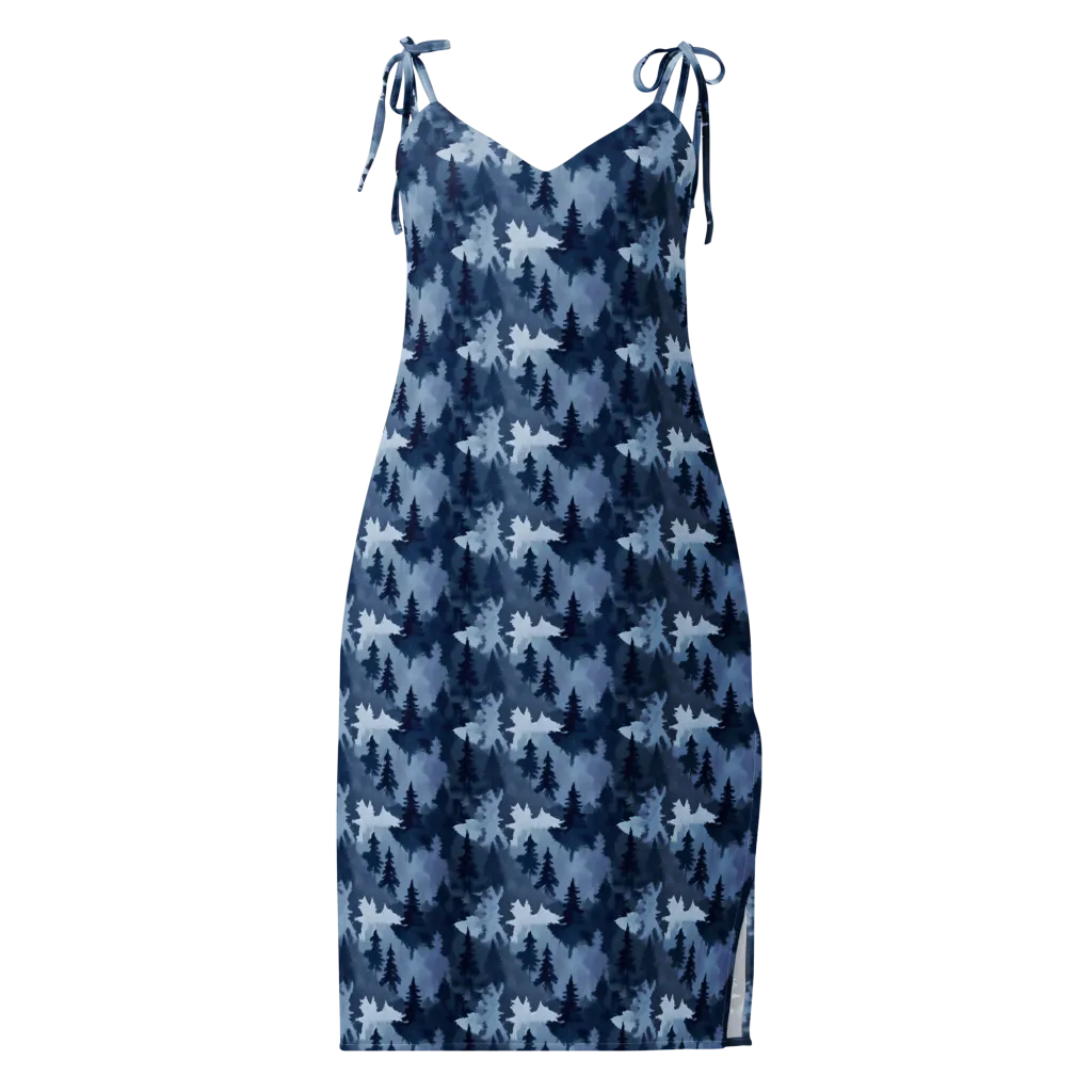 Frosted Evergreen on Slip Dress — Front