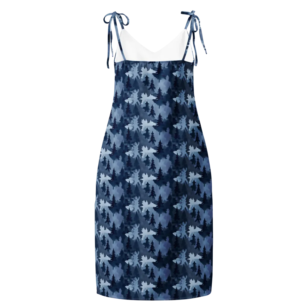 Frosted Evergreen on Slip Dress — Back