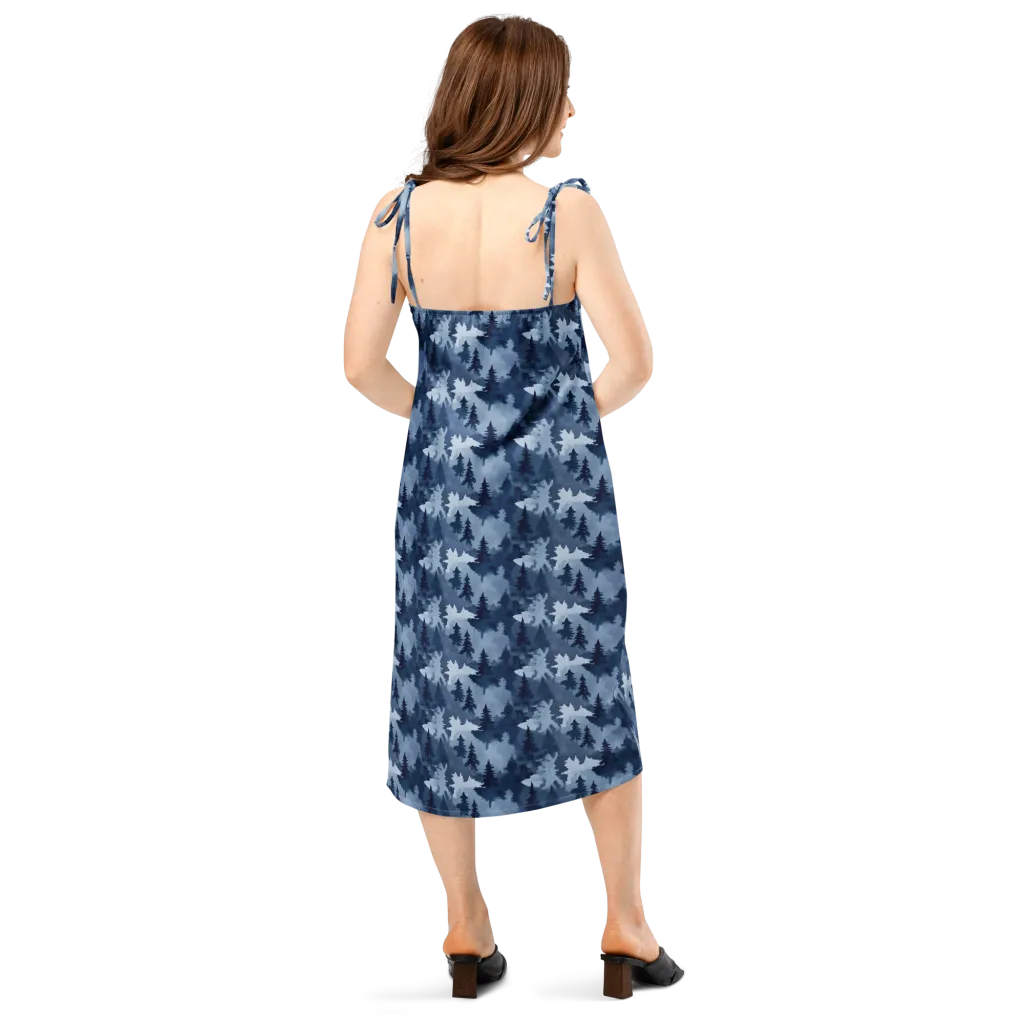 Frosted Evergreen on Slip Dress — Back