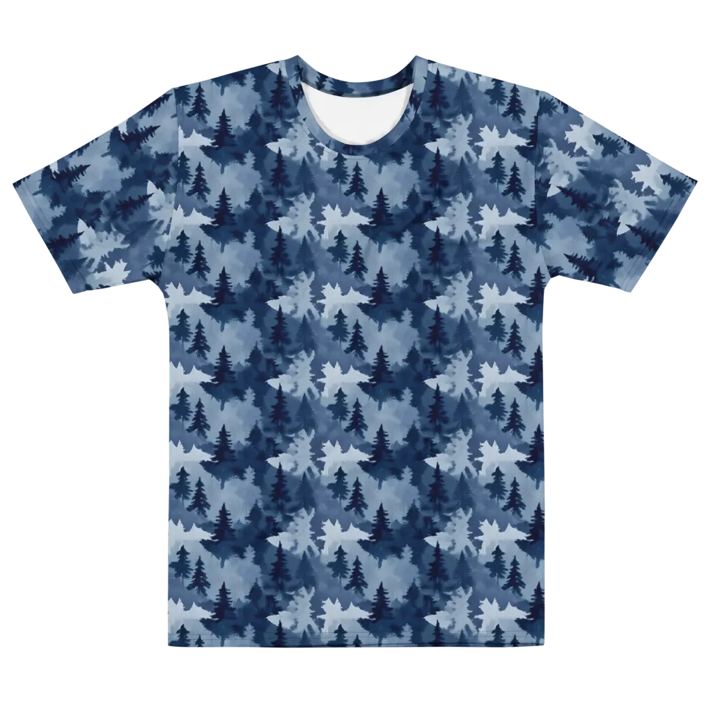 Frosted Evergreen on Men's Cotton Crew Neck T-Shirt — Front