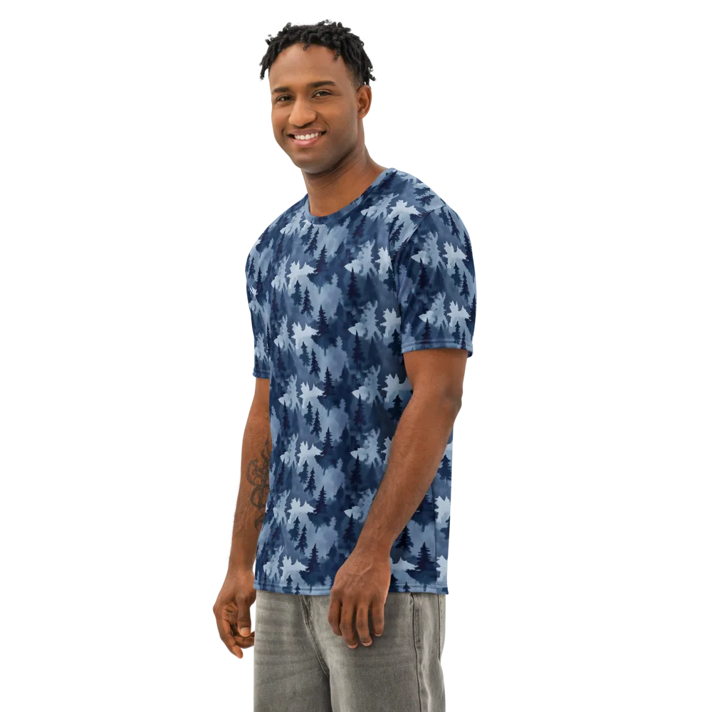 Frosted Evergreen on Men's Cotton Crew Neck T-Shirt — Left Front