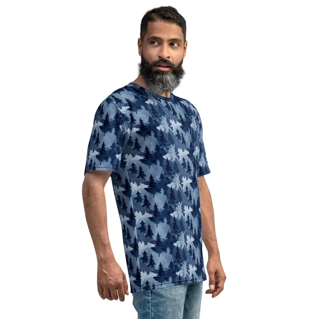 Frosted Evergreen on Men's Crew Neck T-Shirt — Right