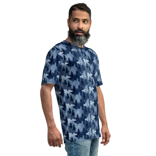 Frosted Evergreen on a Men's Crew Neck T-Shirt