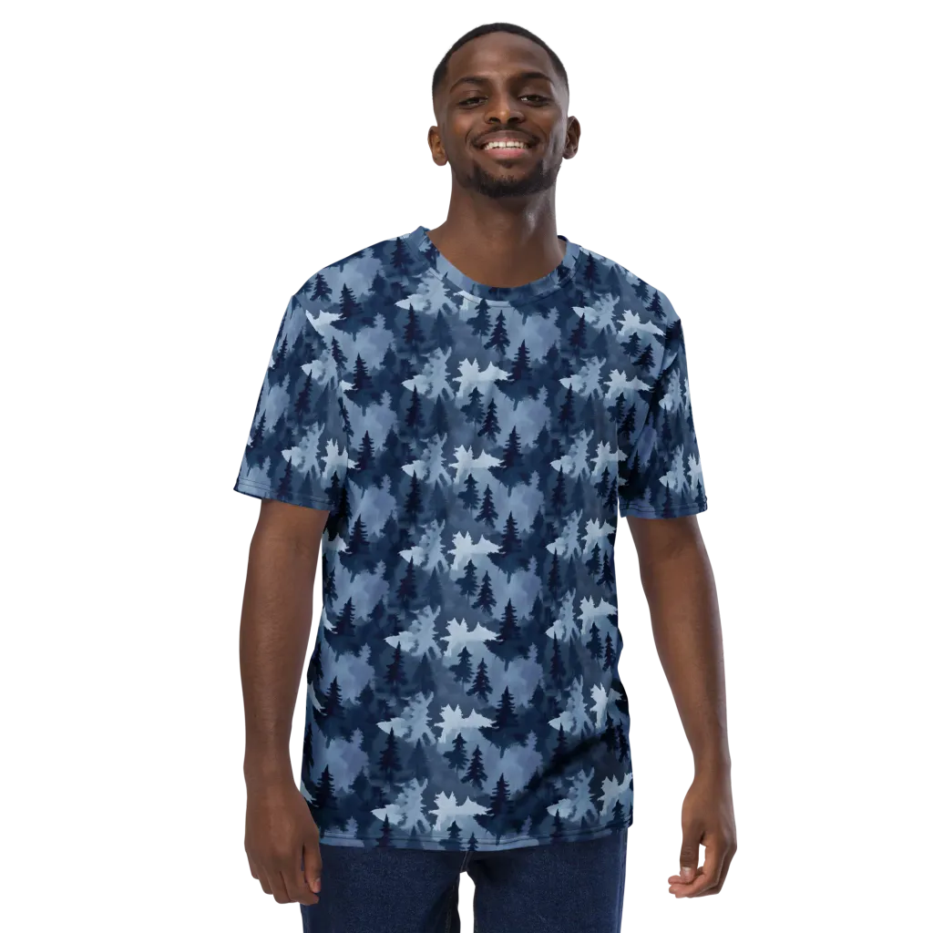 Frosted Evergreen on Men's Crew Neck T-Shirt — Front