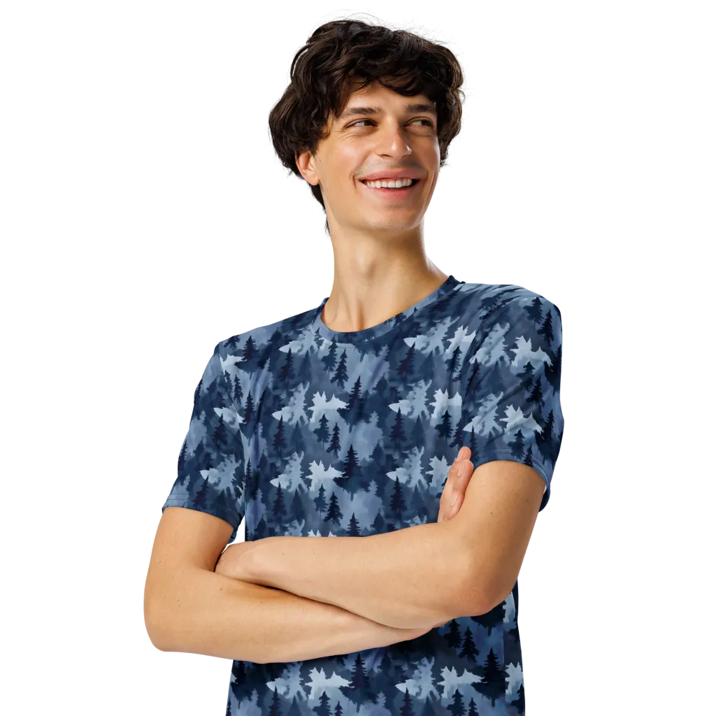Frosted Evergreen on Men's Crew Neck T-Shirt — Left Front