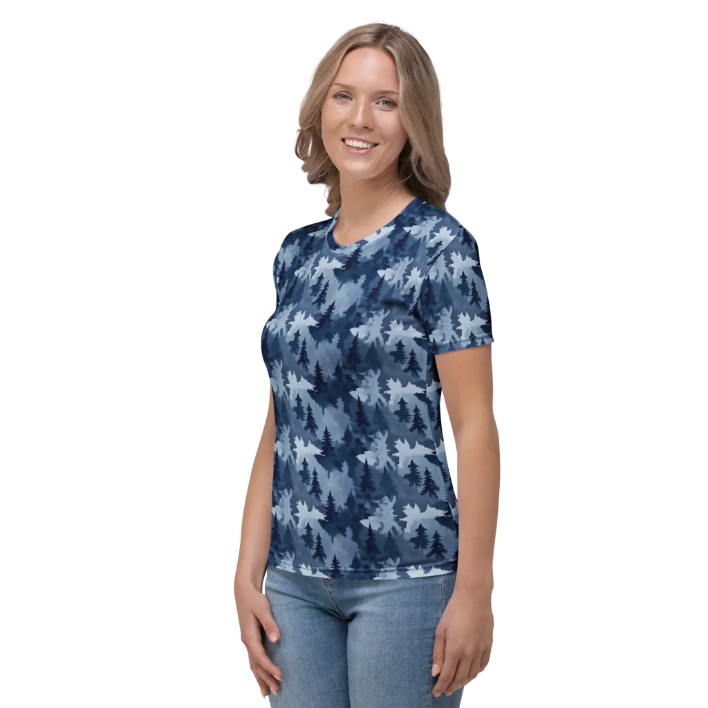 Frosted Evergreen on Women's Crew Neck T-Shirt — Left